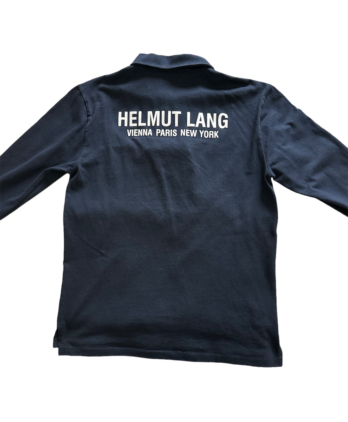 HELMUT LANG NAVY QUARTER ZIP POLO