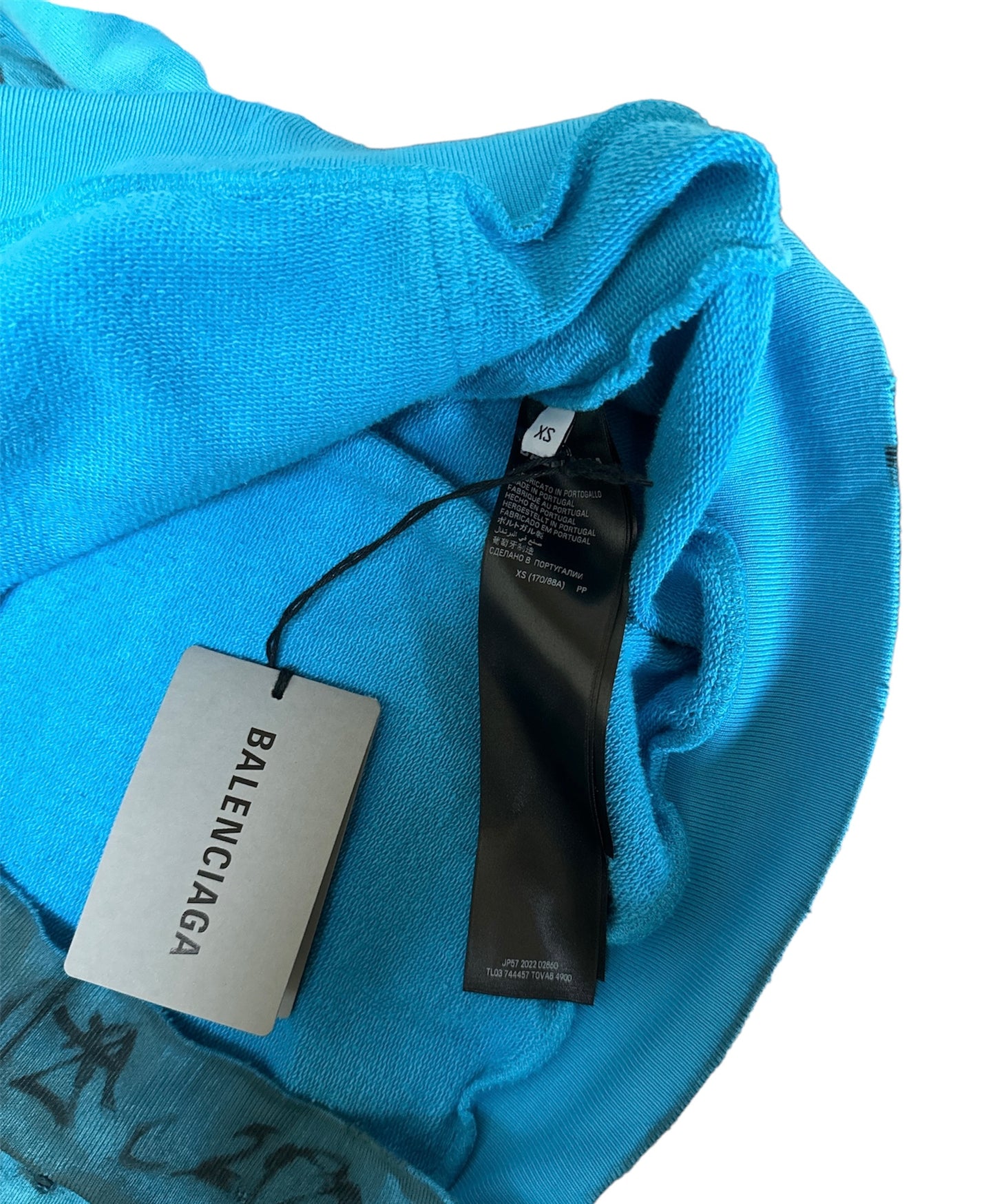 BALENCIAGA SKATER ZIP-UP HOODIE IN AZURE